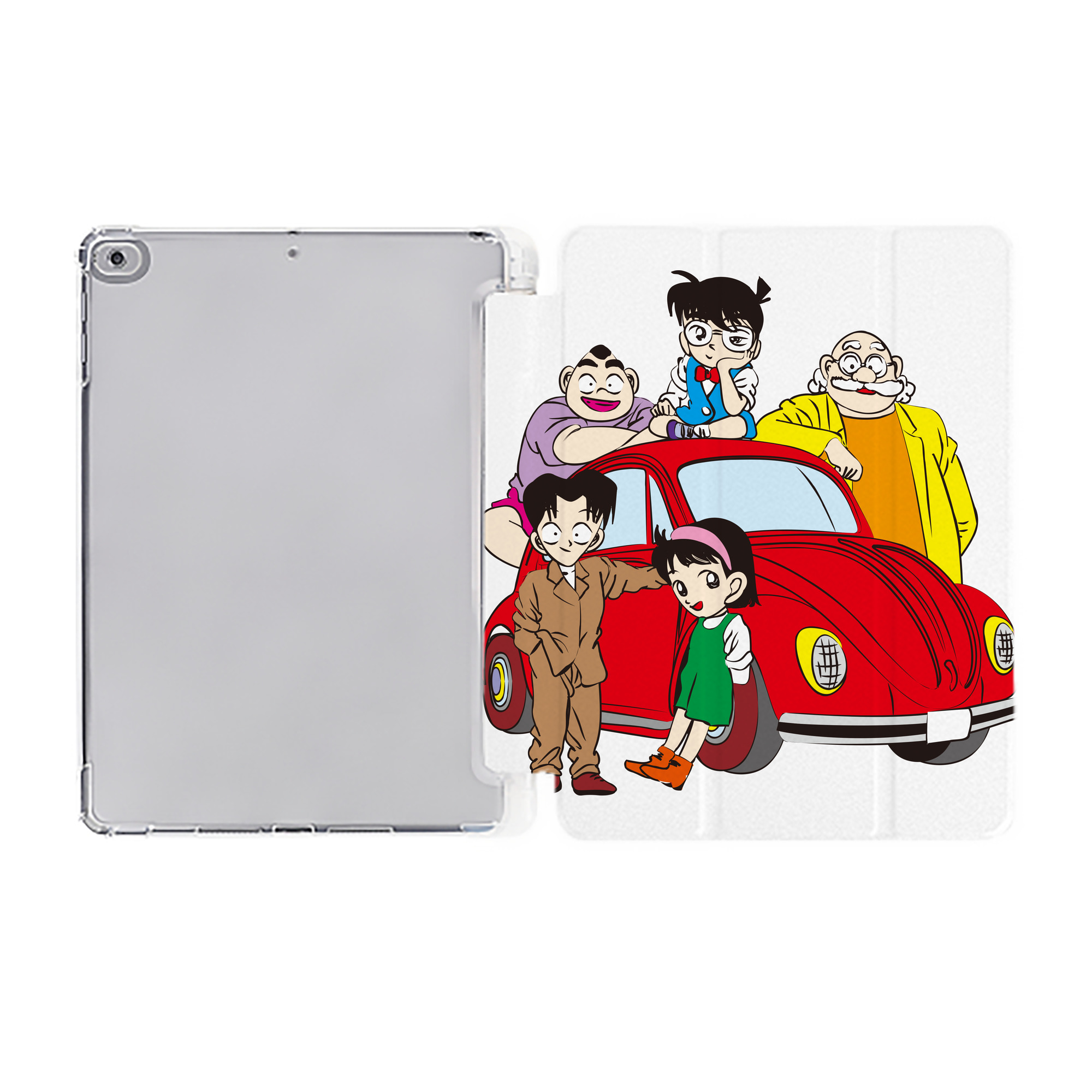 （画像用） 名探偵コナン Detective Conan IPad ケース ペン収納付き 三つ折りスタンド PUレザー×シリコン 対応機種9.5/10.5/10.9インチ